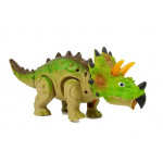 Dinosaurus Triceratops na batérie - zelený